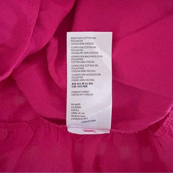 NWOT Anthropologie Francesca Tiered Midi Dress Size Medium Petite. Hot pink - Picture 10 of 14